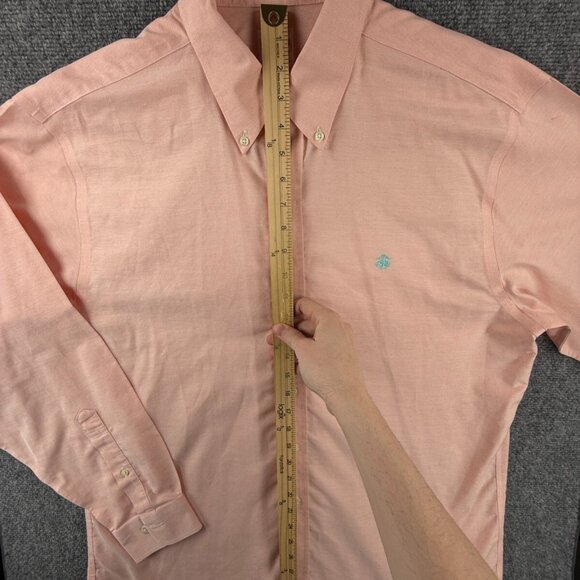 Brooks Brothers Button Up Shirt Cotton Long Sleeve Large Pink Oxford Non Iron - Picture 3 of 16